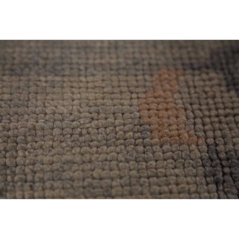 Hand Knotted Oriental 100% Wool Carpet Transitional All-Over Greys & Charcoal Oushak Area Rug - 9' 11'' X 8' 0''