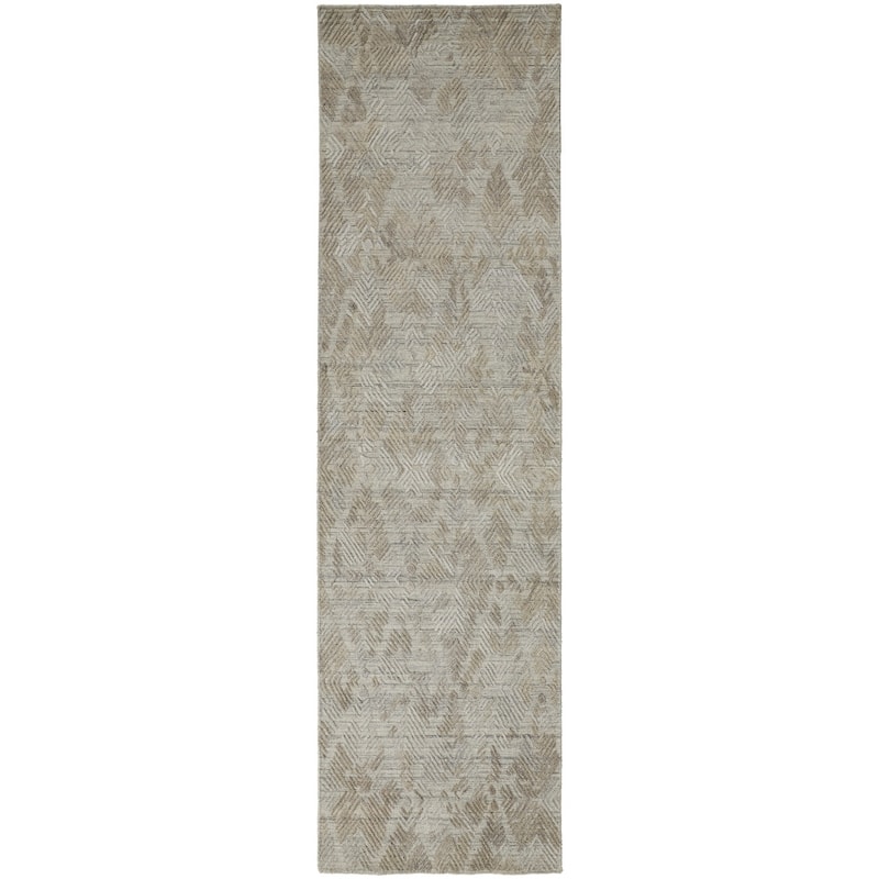 Grand Bazaar Huntley Hand Woven Abstract Modern Area Rug - 2'9" x 10' - Gray/Taupe