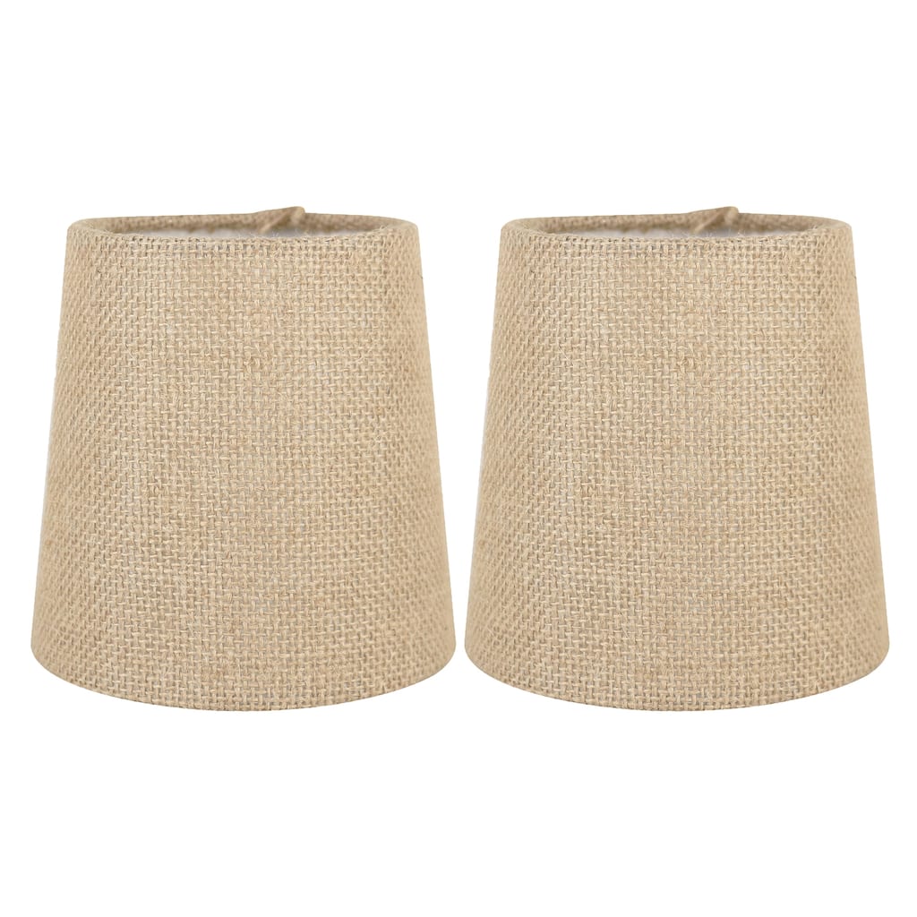 Meriville Burlap Clip On Chandelier Lamp Shades, 4-inch by 5-inch by 5-inch