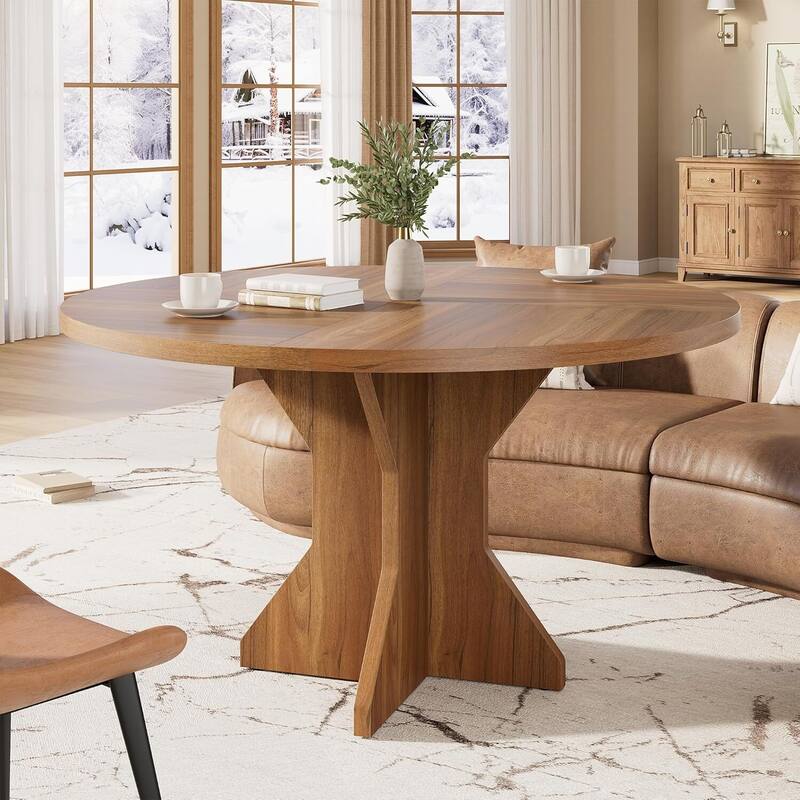 47" Kitchen Round Dining Table for 4-6 People for Living Room, Kitchen, Apartment
