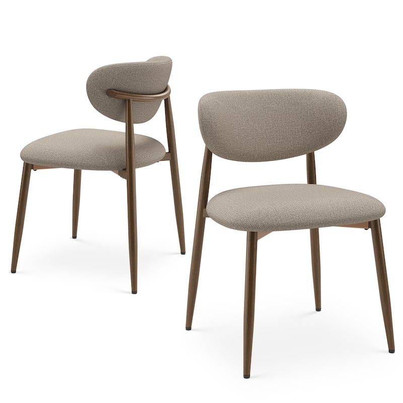 RENEWLINE Mid-Century Modern Tapered Dining Chairs with Upholstered Seat & Iron Frame