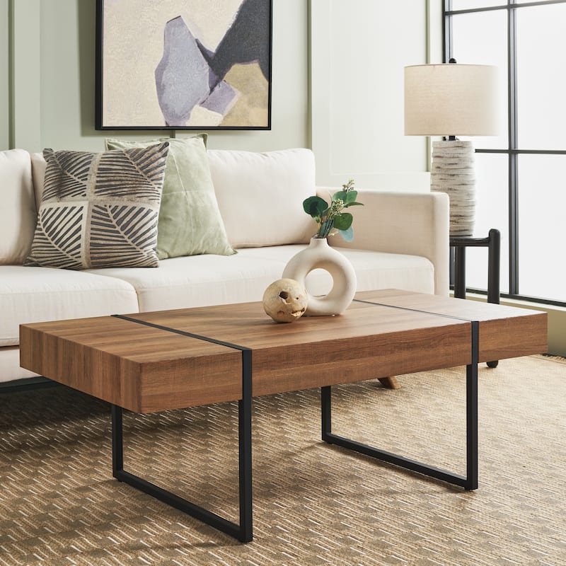 SAFAVIEH Tristan Modern Rustic Rectangular Coffee Table - 43.3" W x 23.6" L x 15.7" H - 43.3" W x 23.6" L x 15.7" H
