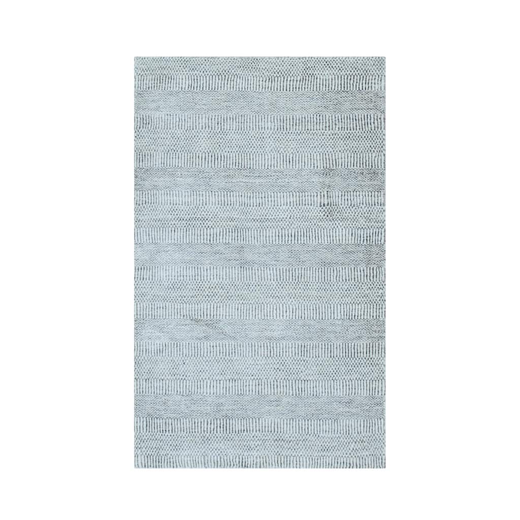 Beige/Brown Hand Knotted Wool Modern Modern Grass Rug, 3' x 5', soft stylish floor rug - L