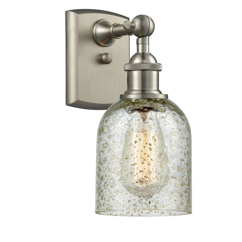 Innovations Lighting Caledonia 12" Tall Bathroom Sconce - Brushed Satin Nickel / Mica