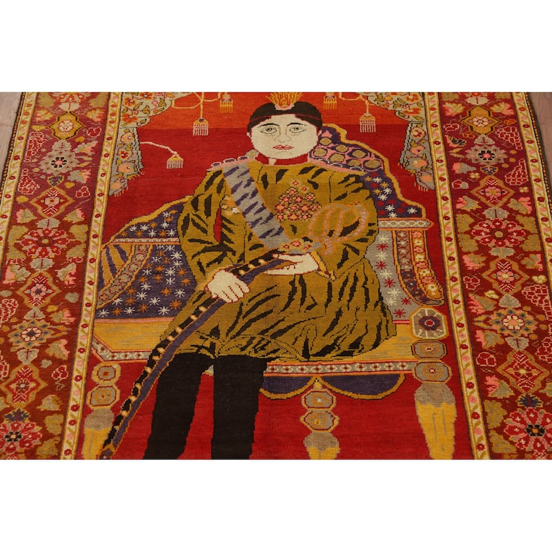Pre-1900 Antique Vegetable Dye Kerman Persian Rug Handmade Wool Carpet - 4'6" x 6'5"