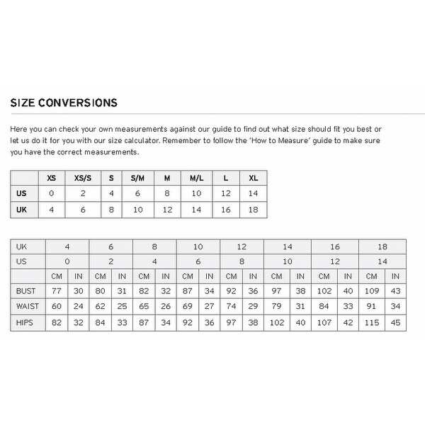 topshop jean measurements