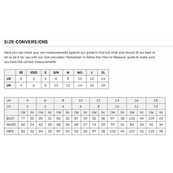 topshop denim size guide