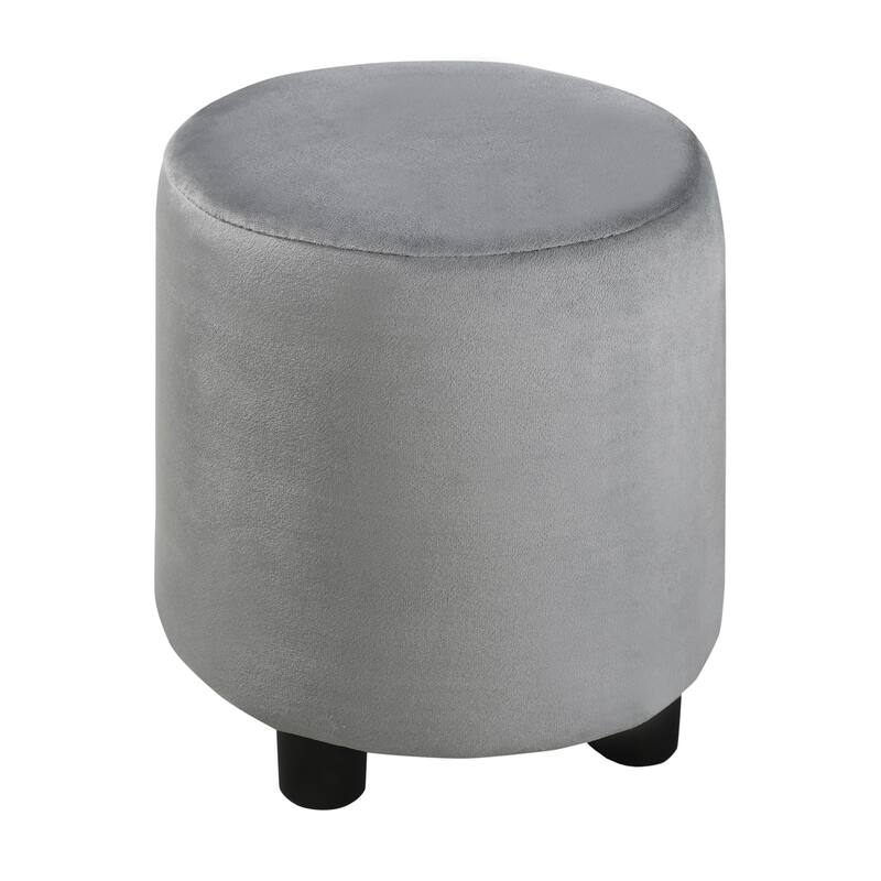 Velvet Upholstered Queen Platform Bed with Bedside Desk and Stool, Mother & Child Design in Gray