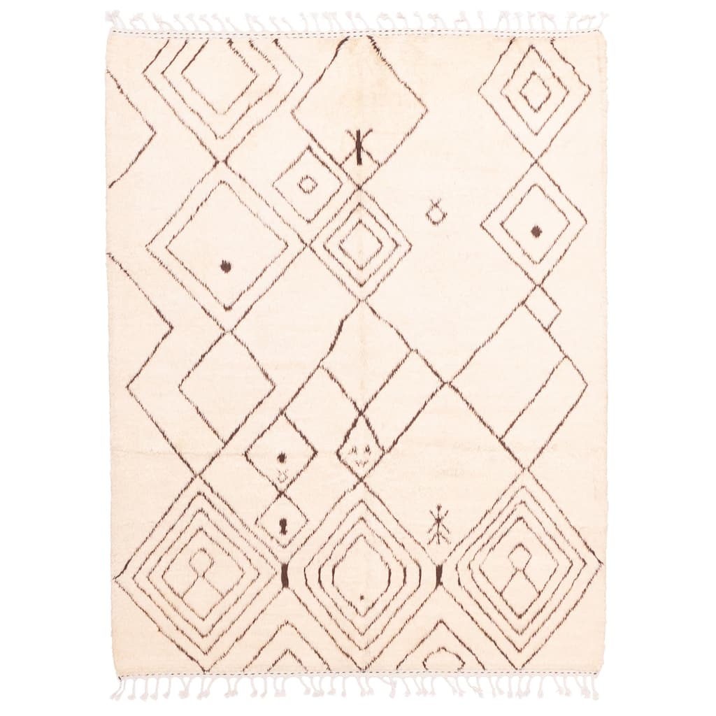 ECARPETGALLERY Hand-knotted Pak Finest Marrakesh Cream Wool Rug - 5'0 x 6'3