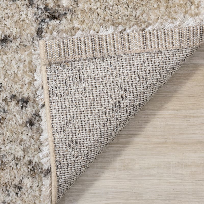 Lush Collection - Cream/Brown Abstract Luxury Rug