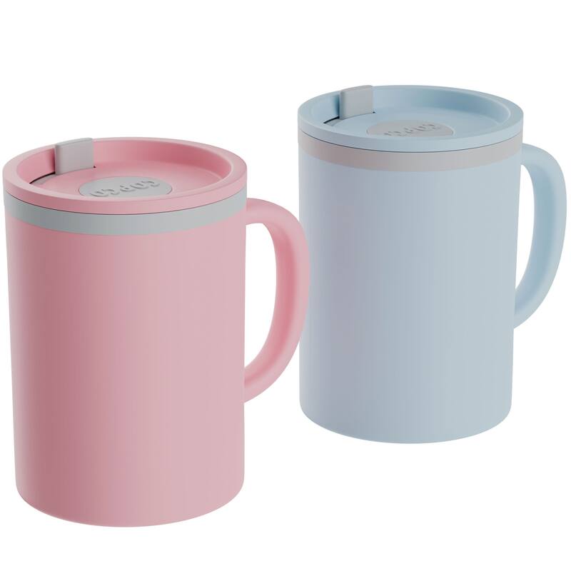 Copco Iconic 16 oz Mug Set of 2 - 16 oz - Light Blue/Pink