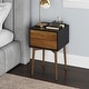 preview thumbnail 61 of 82, Nathan James Harper 2-Drawer Mid-Century Side Table Black/Brown