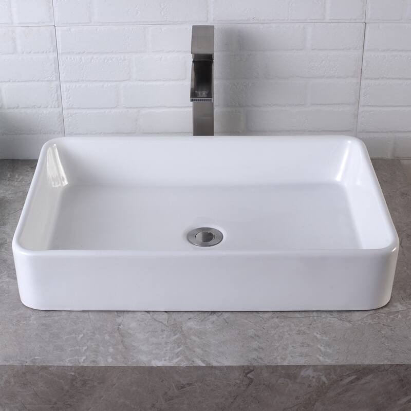 24" x 16" Rectangle Bathroom Vessel Sink Modern Above Counter