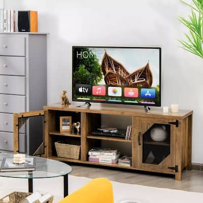 Entertainment Media Center TV Stand for TVs up to 65" W/ Steel Mesh - 58 inches