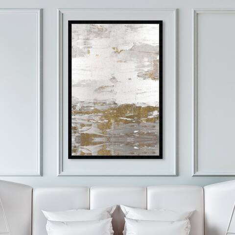 Oliver Gal 'Tall Sensation' Abstract Wall Art Framed Print Paint - Gold, White
