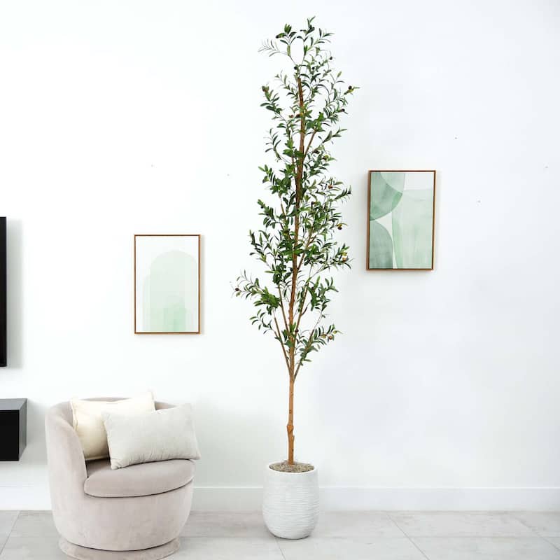 Potted Olive Artificial Tree - 9' - Green