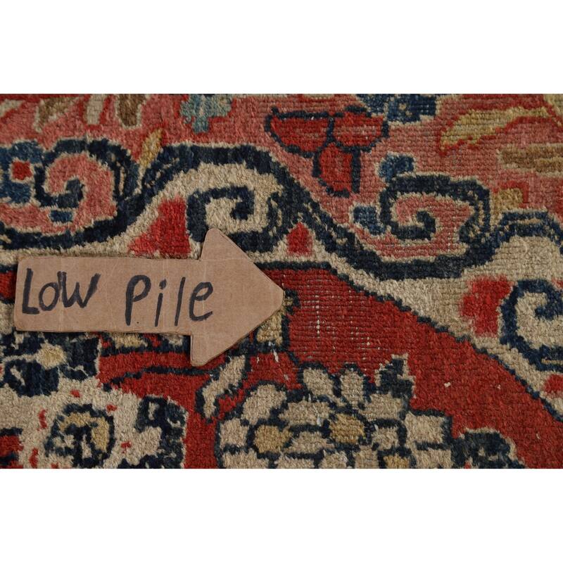 Antique Floral Traditional Mahal Persian Area Rug Handmade Wool Carpet - 7'10" x 11'1"
