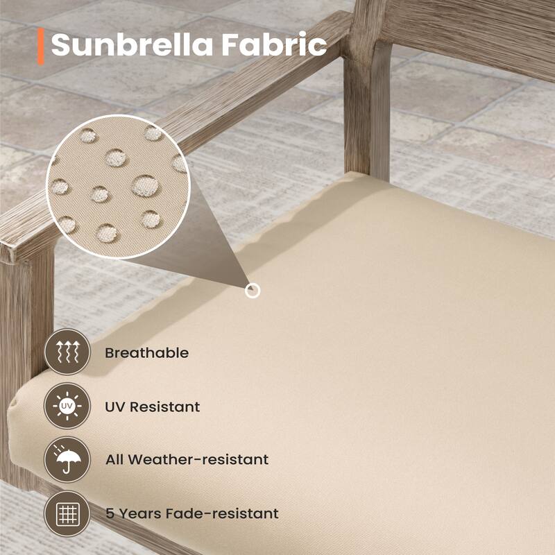 Outdoor Aluminum Patio Bar Stools Swivel Chairs with Sunbrella Cushions - 19.5 in W * 45.3 in H * 17.5 in D