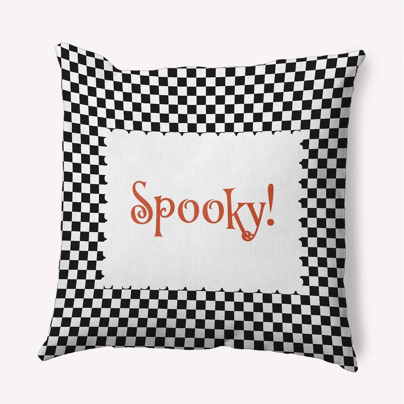 Halloween Spooky Checks Accent Pillow - Black - 26" x 26"