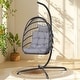 preview thumbnail 17 of 53, Oversized 1-Person Foldable Hanging Egg Chair - Wicker Swing Chair with Stand, Portable for Indoor Outdoor Patio