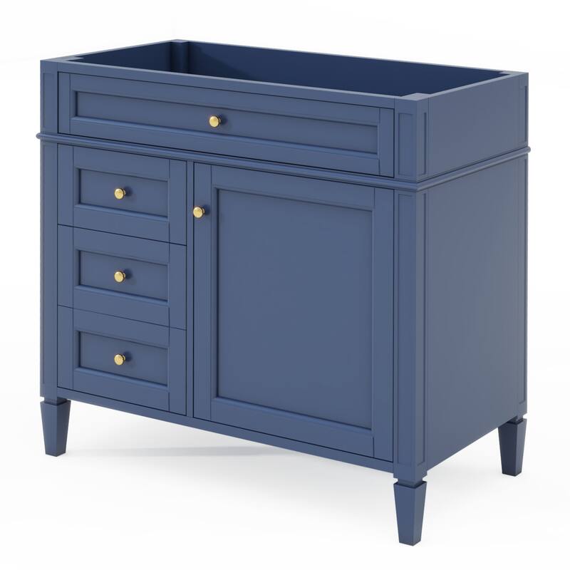 (Base Only)Modern Bathroom Storage Vanity Base with 2 Drawers and a Tip-out Drawer