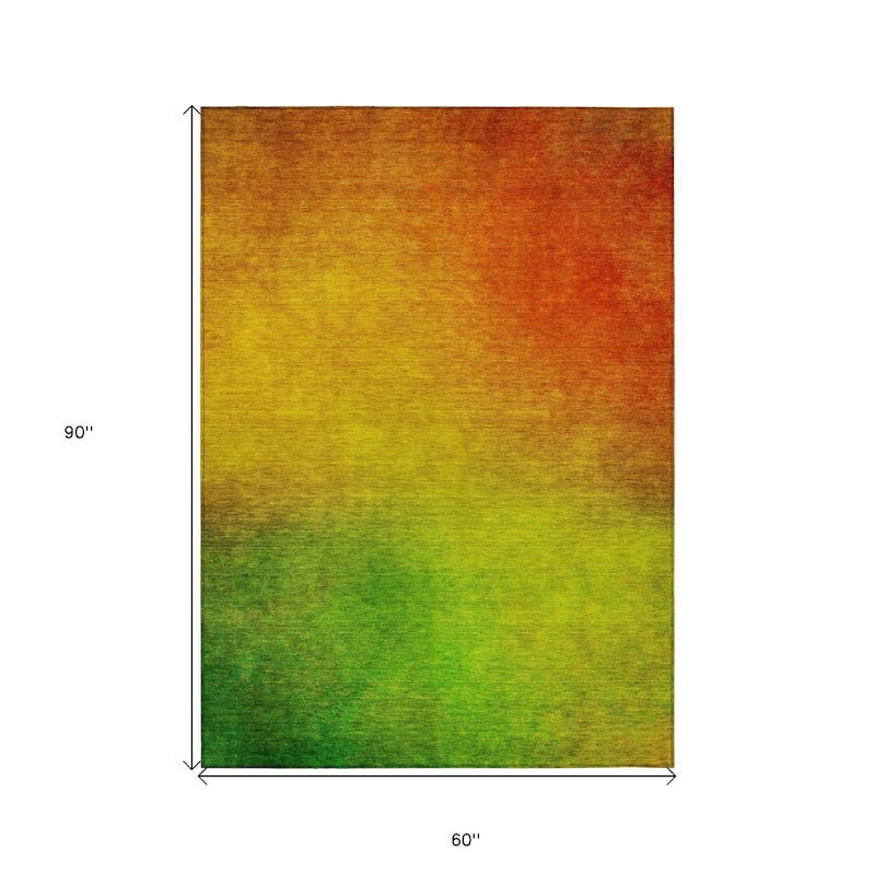 HomeRoots Ombre Transitional Rectangle Outdoor Rug