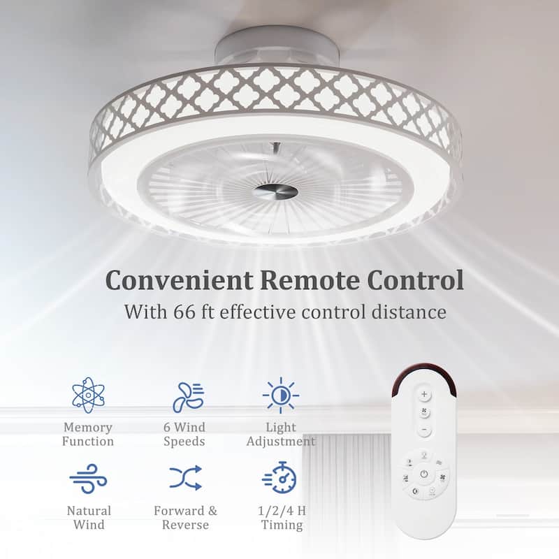 Gymax Ceiling Fan w/ Lights & Remote 3000-6500K Modern Flush Mount LED