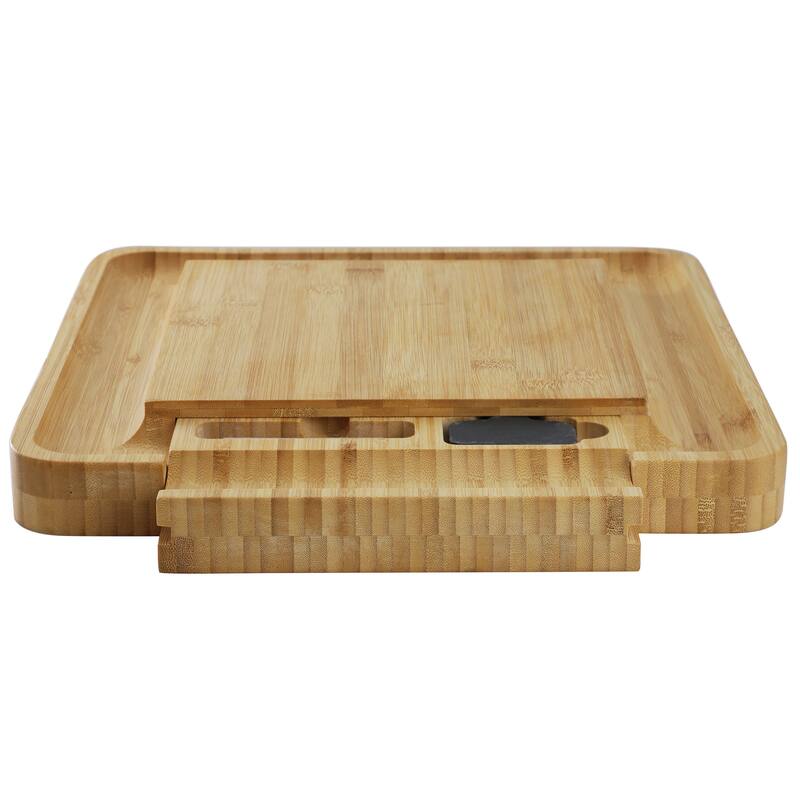 MegaChef Bamboo Charcuterie Cheese Board w/ Cheese Utensils and Accessories Set