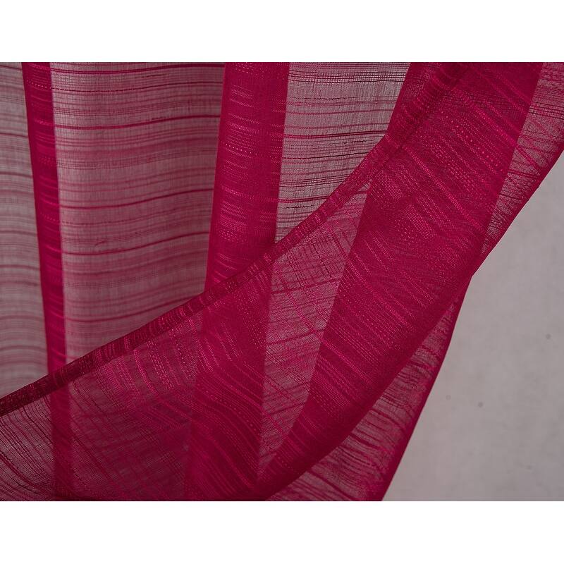 Erica Striped Doily Single Grommet Curtain Panel - (1x) 54 x 90 in. - (1x) 54 x 90 in.