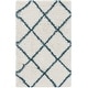 preview thumbnail 28 of 135, SAFAVIEH Hudson Shag Estella Diamond Trellis 2-inch Thick Rug 2'3" x 3'9" - Ivory/Slate Blue