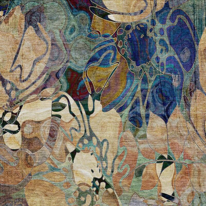 Alsiz Unique Abstract Weather Resistant Timeless Fusion Runner Outdoor Rug