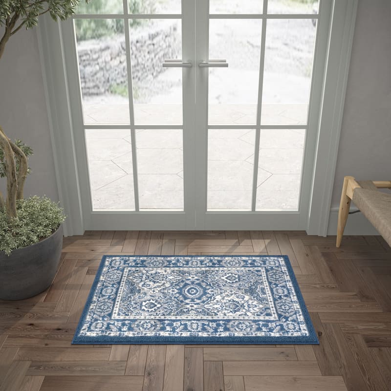 Carrington Traditional Oriental Indoor Area Rug - 2' x 3' - Navy