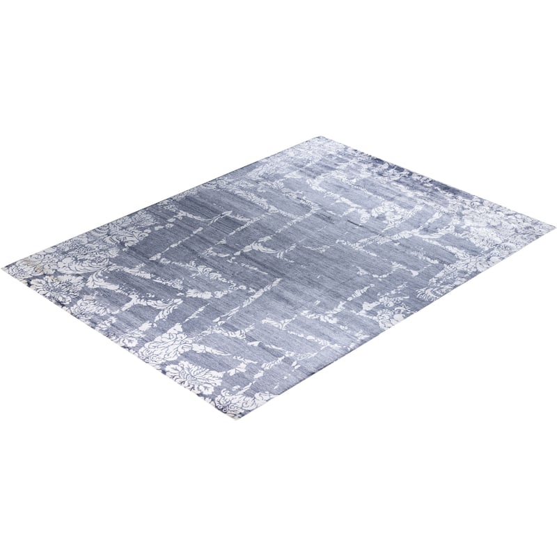 Modern One-of-a-Kind Hand-Knotted Area Rug, Blue - 9' 2" x 12' 1"