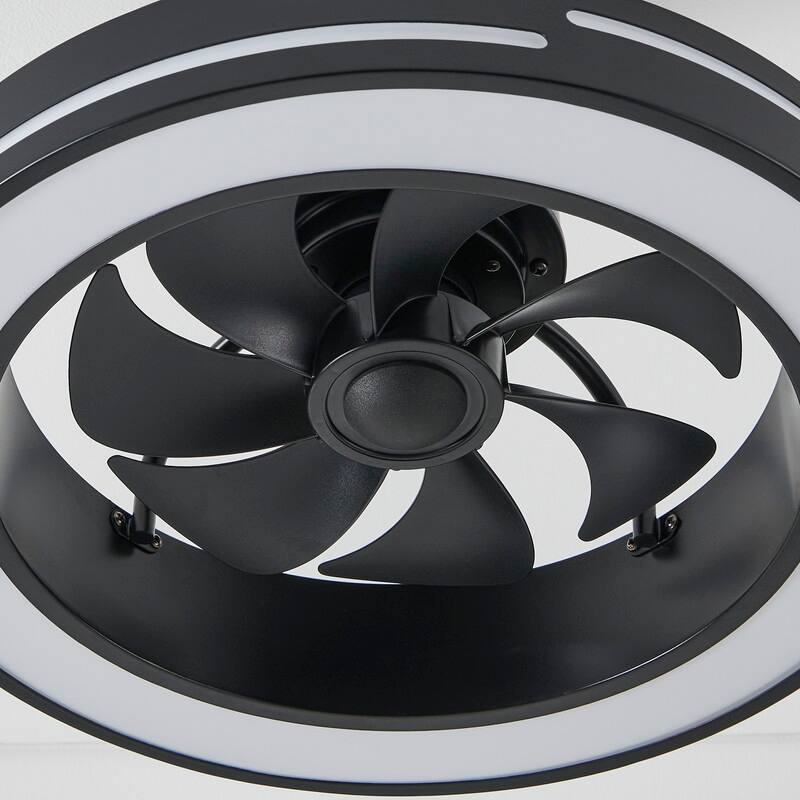 KAWOTI 18.97" Modern Black Integrated LED Fandelier