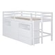 preview thumbnail 8 of 12, Twin Low Loft Bed Solid Wood Kids Bed Frame Storage Function Loft Bed with Cabinet and 4 Drawers No Box Spring Needed - White