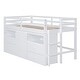 preview thumbnail 7 of 32, Twin Size Loft Bed with Underneath Cabinet and Shelves, Wood Storage Bed Frame with 4 Drawers, for Kids Teens