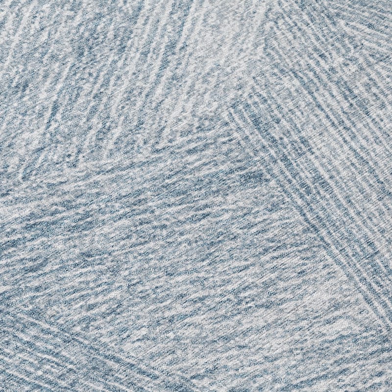 Machine Washable Indoor/ Outdoor Solid Geo Chantille Rug
