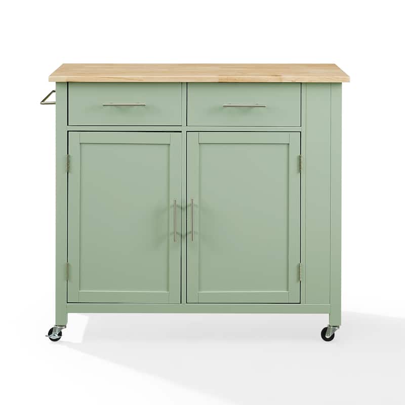Crosley Savannah Wood Top Drop Leaf Kitchen Island/Cart - 30"d x 42"w x 37"h