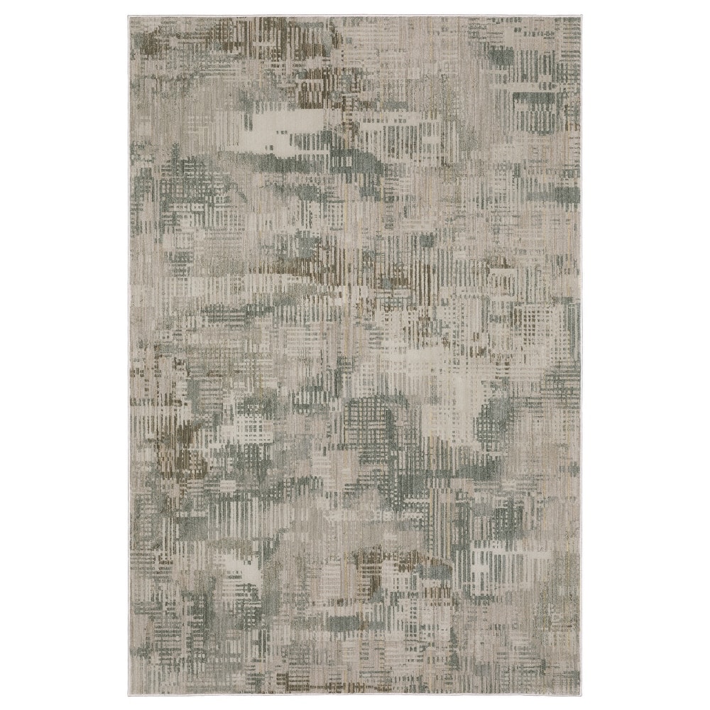 Melody Distressed Abstract Beige/ Blue Area Rug