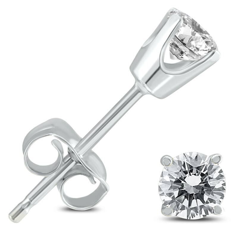 Marquee 1/4 Carat Diamond Solitaire Stud Earrings in 10K White Gold