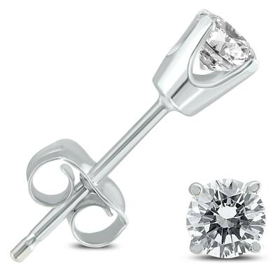 Marquee 1/4 Carat Diamond Solitaire Stud Earrings in 10K White Gold