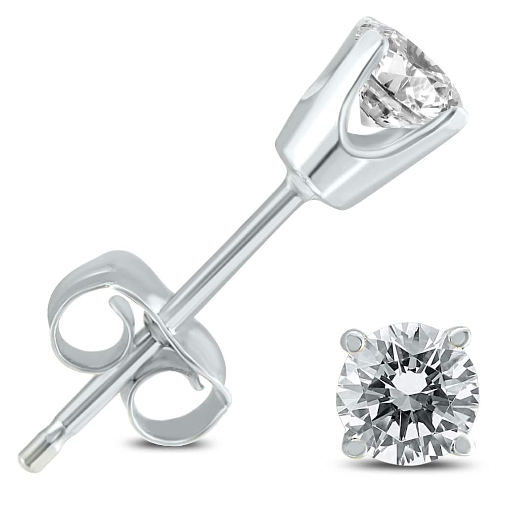Marquee 1/4 Carat Diamond Solitaire Stud Earrings in 10K White Gold
