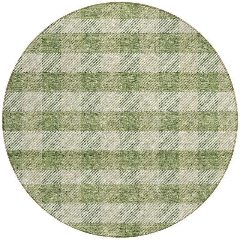 HomeRoots Plaid Transitional Rectangle Outdoor Rug