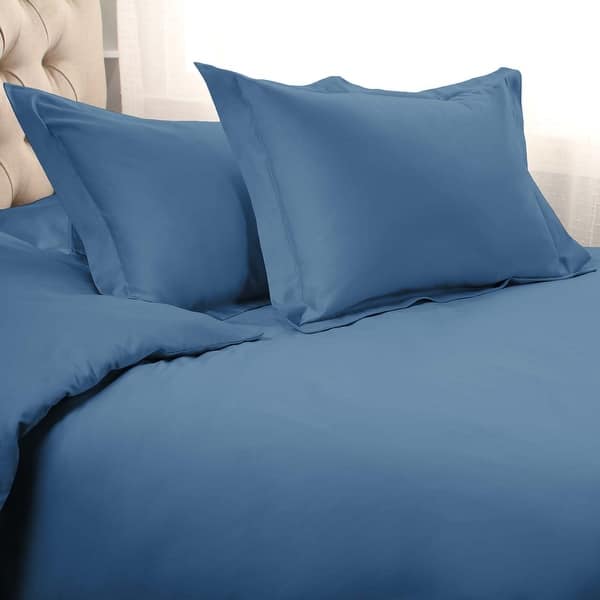 slide 2 of 47, Superior 1500 Thread Count Egyptian Cotton Solid Duvet Cover Set Blue - Queen