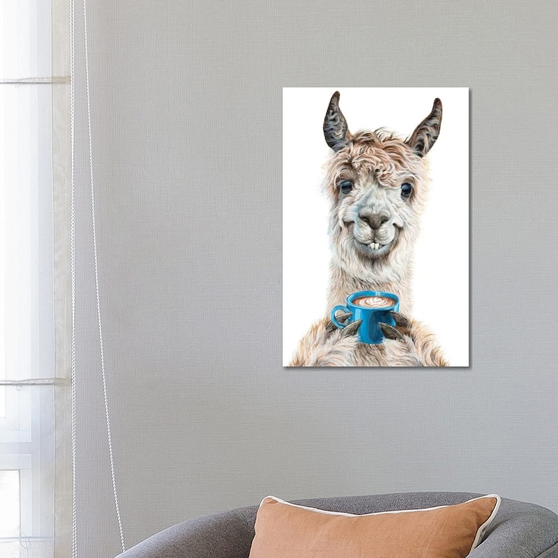 iCanvas "Llama Latte" by Holly Simental Canvas Print - 26x18x1.5