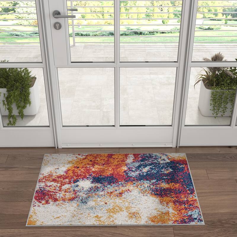 Gematria Industrial Abstract Indoor Area Rug