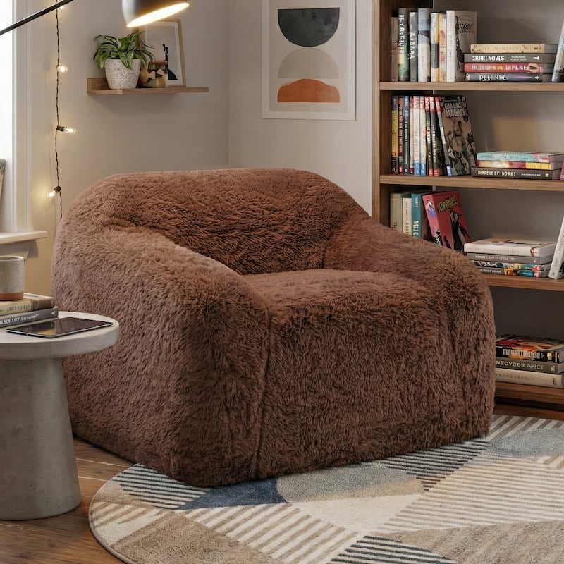 Furniture of America Phael Modern 42-inch Upholstered Foam Compressed Sofa Chair - Cedar Brown