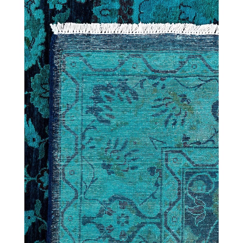Overdyed, One-of-a-Kind Hand-Knotted Area Rug - Blue - 4' 8" x 7' 2"
