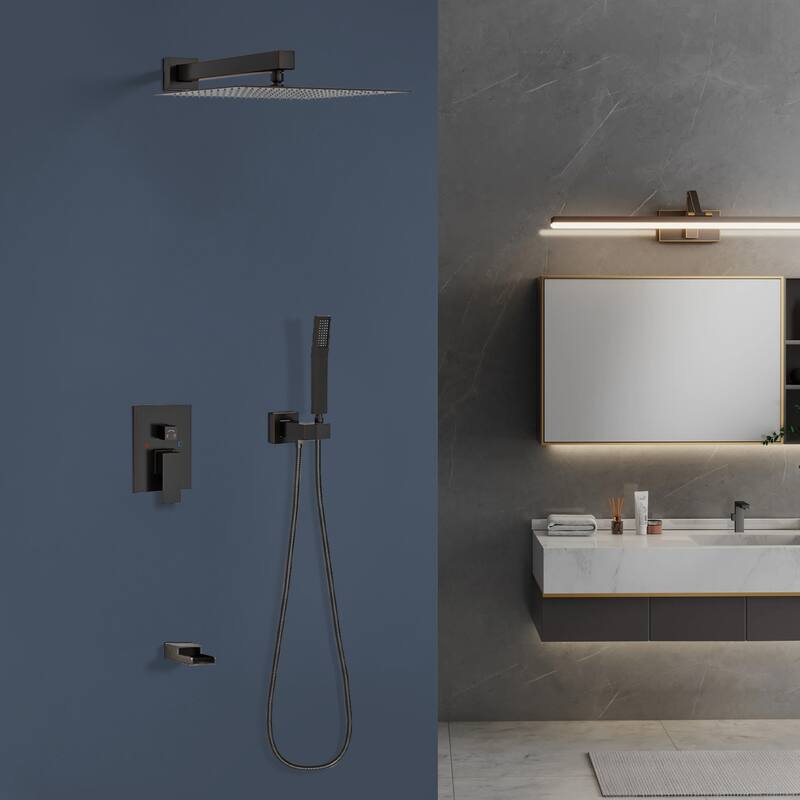 Topcraft 12-Inch Wall Mounted Square Shower System with Rough-in Valve - 12*12