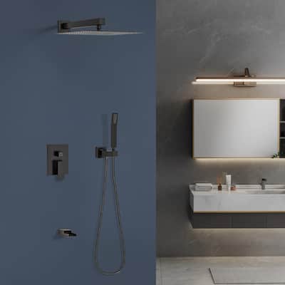 Topcraft 12-Inch Wall Mounted Square Shower System with Rough-in Valve - 12*12